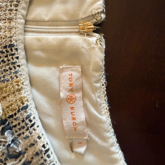 Preppy Quiet Luxury Tory Burch Greer Summer Tweed Work Occasion Dress - Size S - Picture 3 of 11